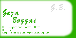 geza bozzai business card