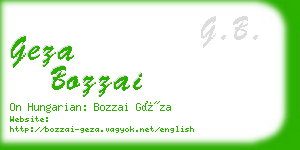 geza bozzai business card